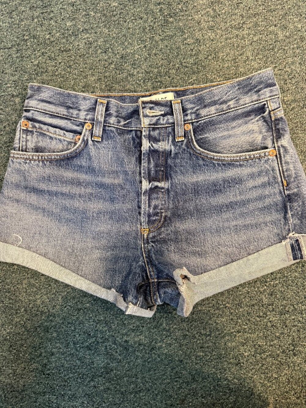 AGOLDE PARKER SHORTS BLUE WASH CUFFED SIZE 26